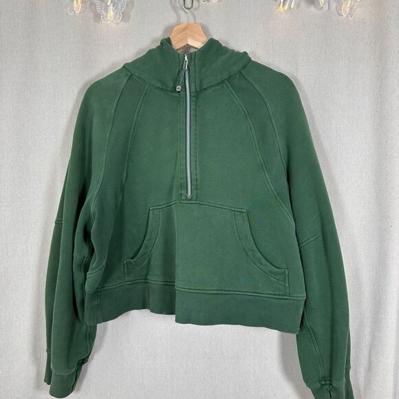 Lululemon Scuba Oversized 1/2 Zip Hoodie Everglade Green | Size M/L - Picture 1 of 6
